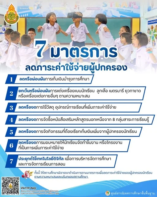 7 มาตรการ ลดภาระค่าใช้จ่ายผู้ปกครอง